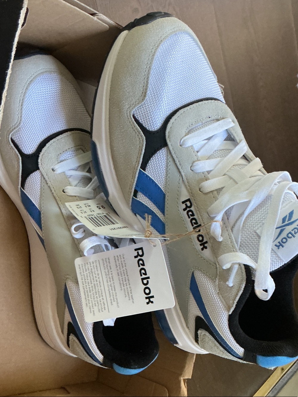 Reebok White, Blue & Black Retro Runner Sneakers